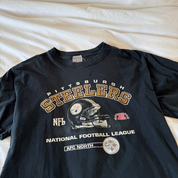 Vintage Pittsburgh Steelers NFL Football T-Shirt Size XL Distressed Graphic Tee - Picture 2 of 5